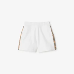 Check Trim Cotton Shorts