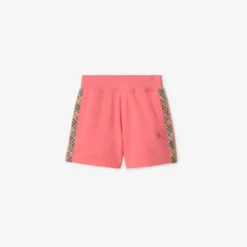 Check Trim Cotton Shorts