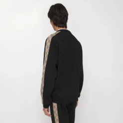 Check Trim Cotton Sweatshirt