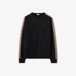 Check Trim Cotton Sweatshirt