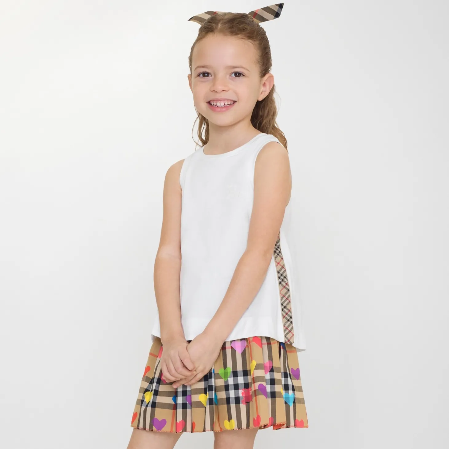 Check Trim Cotton Top