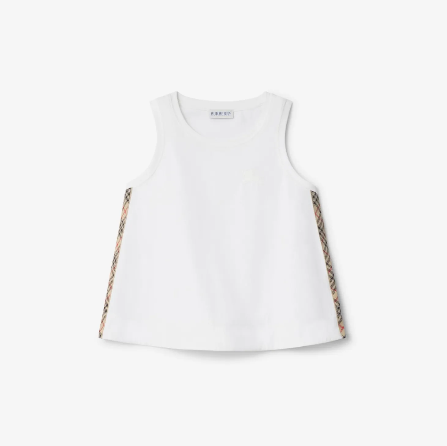Check Trim Cotton Top