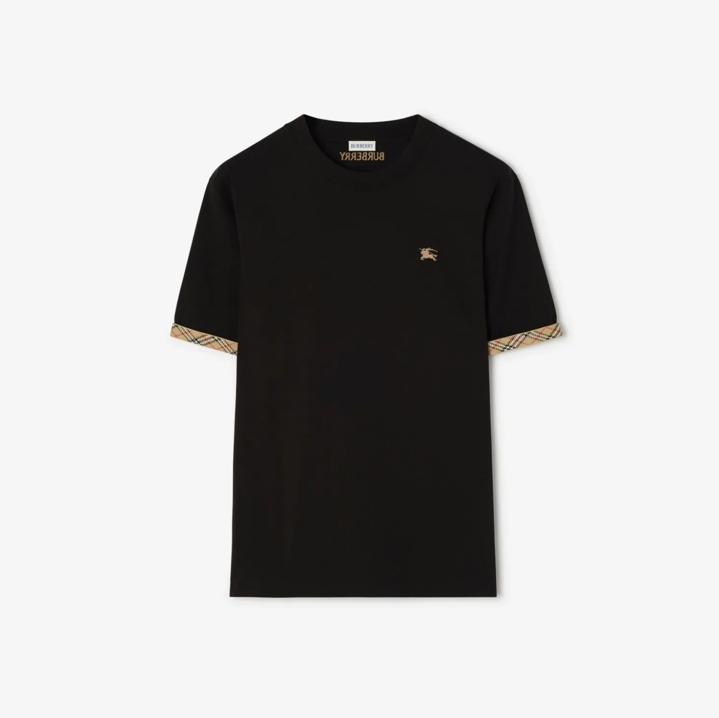 Check Trim Cotton T-shirt
