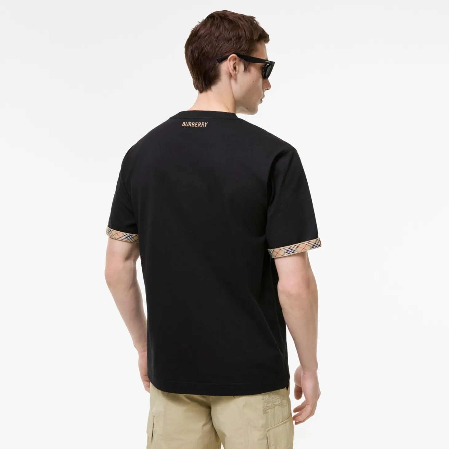 Check Trim Cotton T-shirt