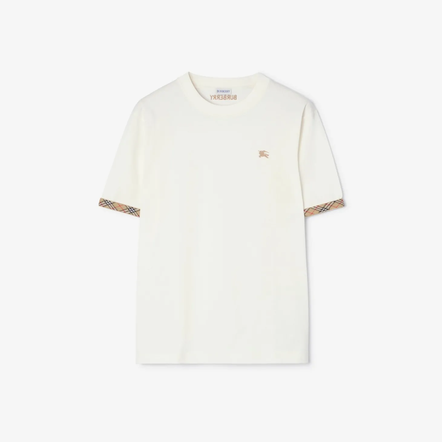 Check Trim Cotton T-shirt