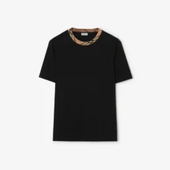 Check Trim Cotton T-shirt
