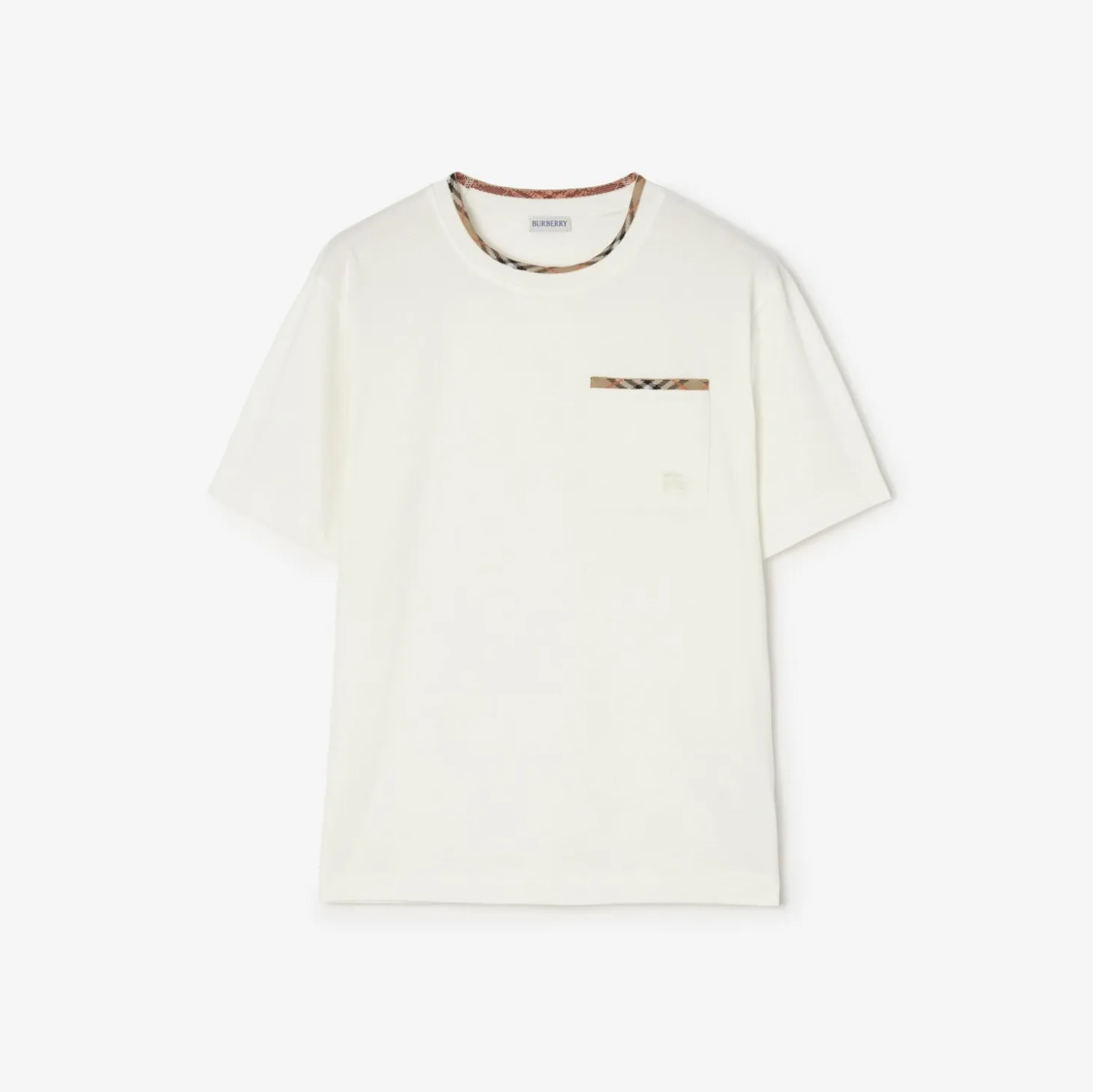 Check Trim Cotton T-shirt