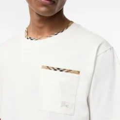 Check Trim Cotton T-shirt