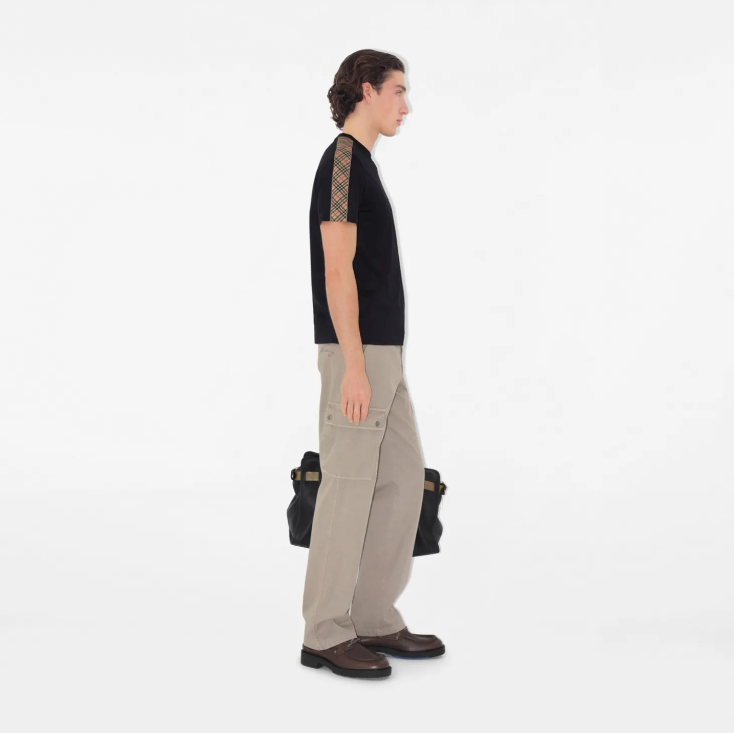 Check Trim Cotton T-shirt