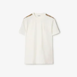 Check Trim Cotton T-shirt