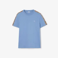 Check Trim Cotton T-shirt