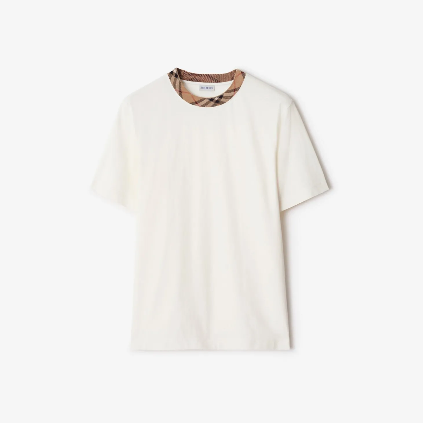 Check Trim Cotton T-shirt