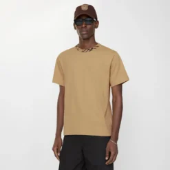 Check Trim Cotton T-shirt