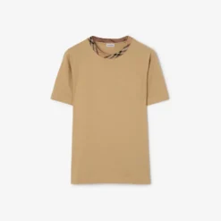 Check Trim Cotton T-shirt