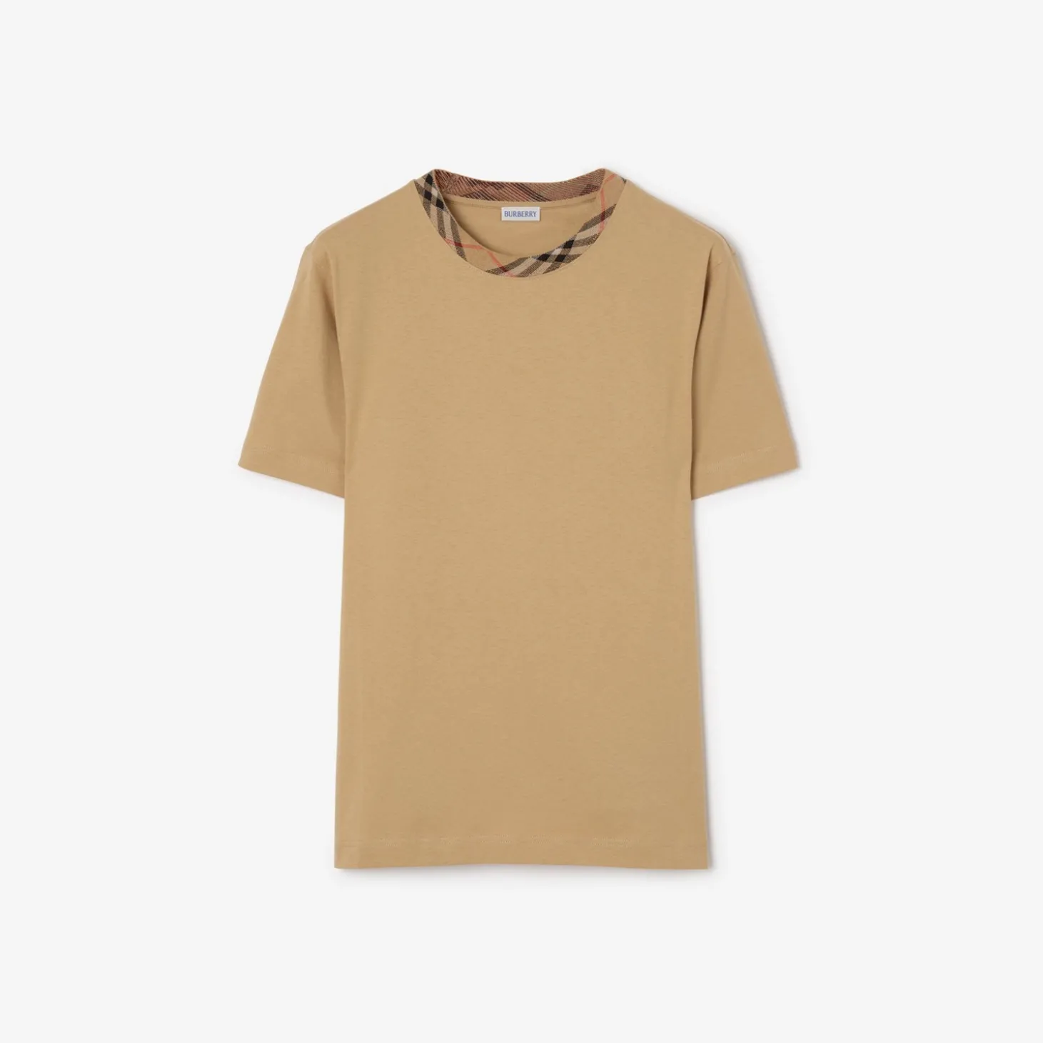Check Trim Cotton T-shirt