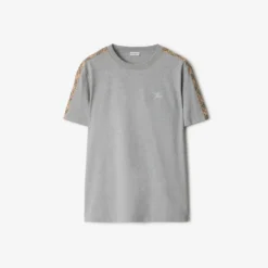 Check Trim Cotton T-shirt