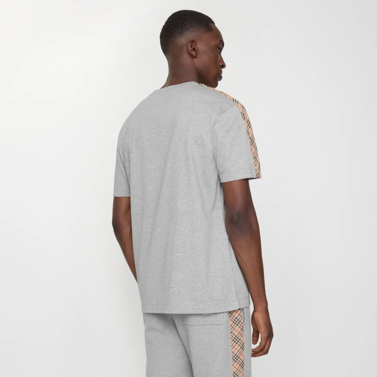 Check Trim Cotton T-shirt