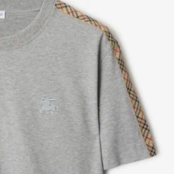 Check Trim Cotton T-shirt