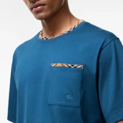 Check Trim Cotton T-shirt