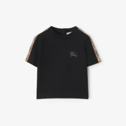 Check Trim Cotton T-shirt
