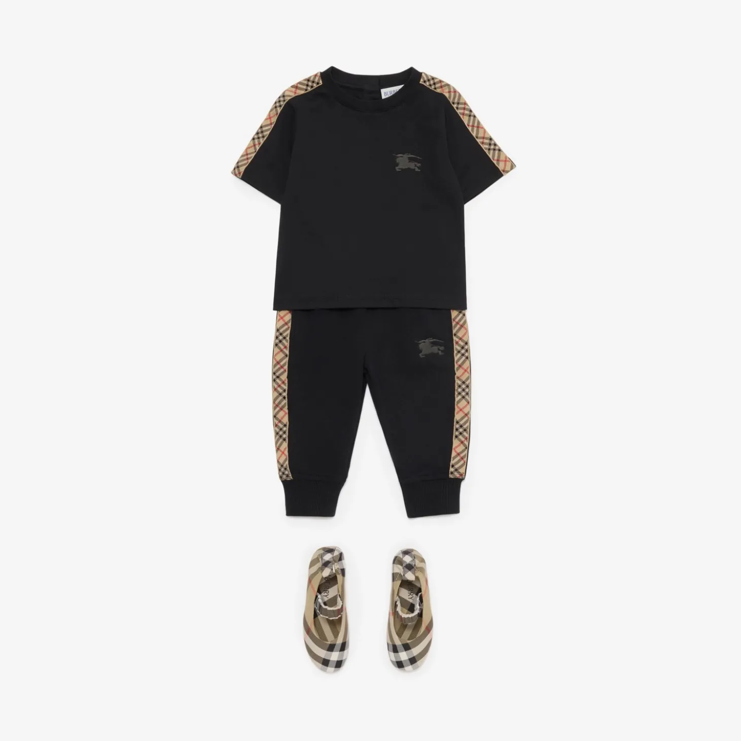 Check Trim Cotton T-shirt