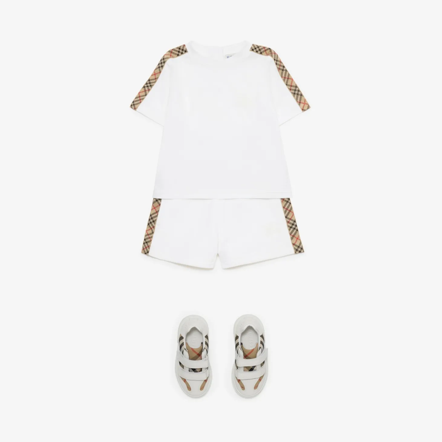 Check Trim Cotton T-shirt