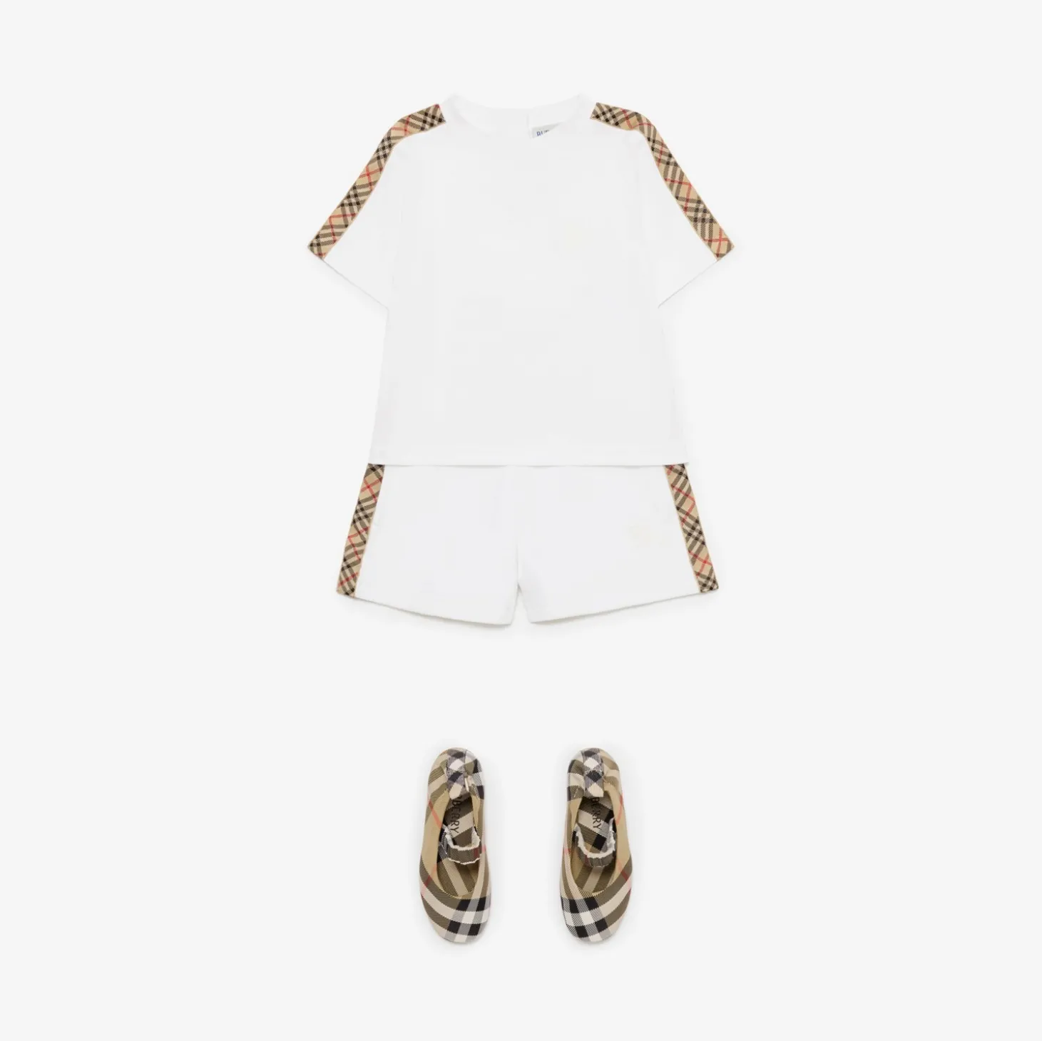 Check Trim Cotton T-shirt