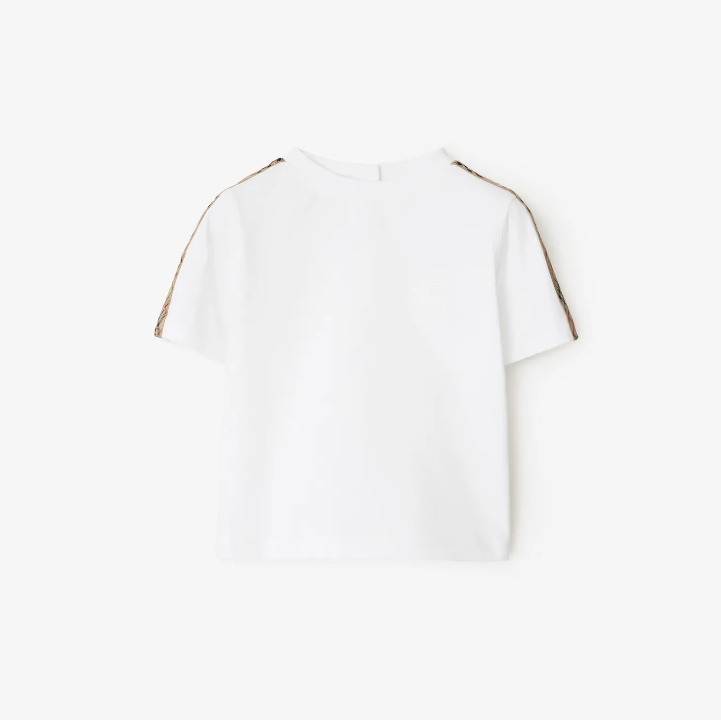Check Trim Cotton T-shirt