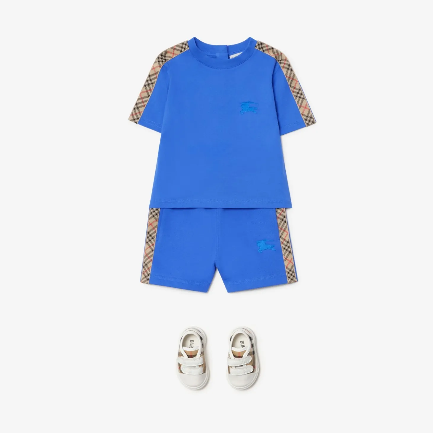 Check Trim Cotton T-shirt