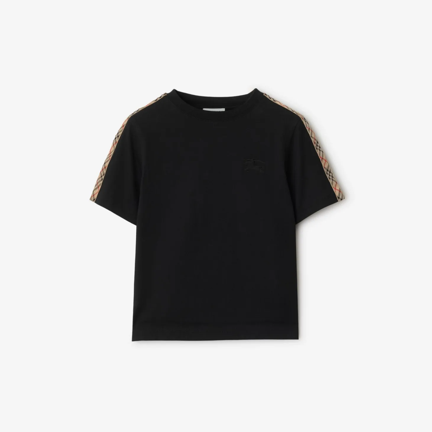 Check Trim Cotton T-shirt