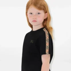 Check Trim Cotton T-shirt