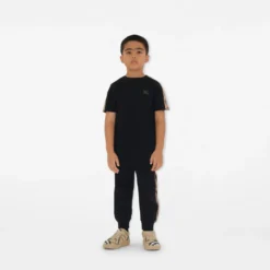 Check Trim Cotton T-shirt