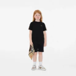 Check Trim Cotton T-shirt