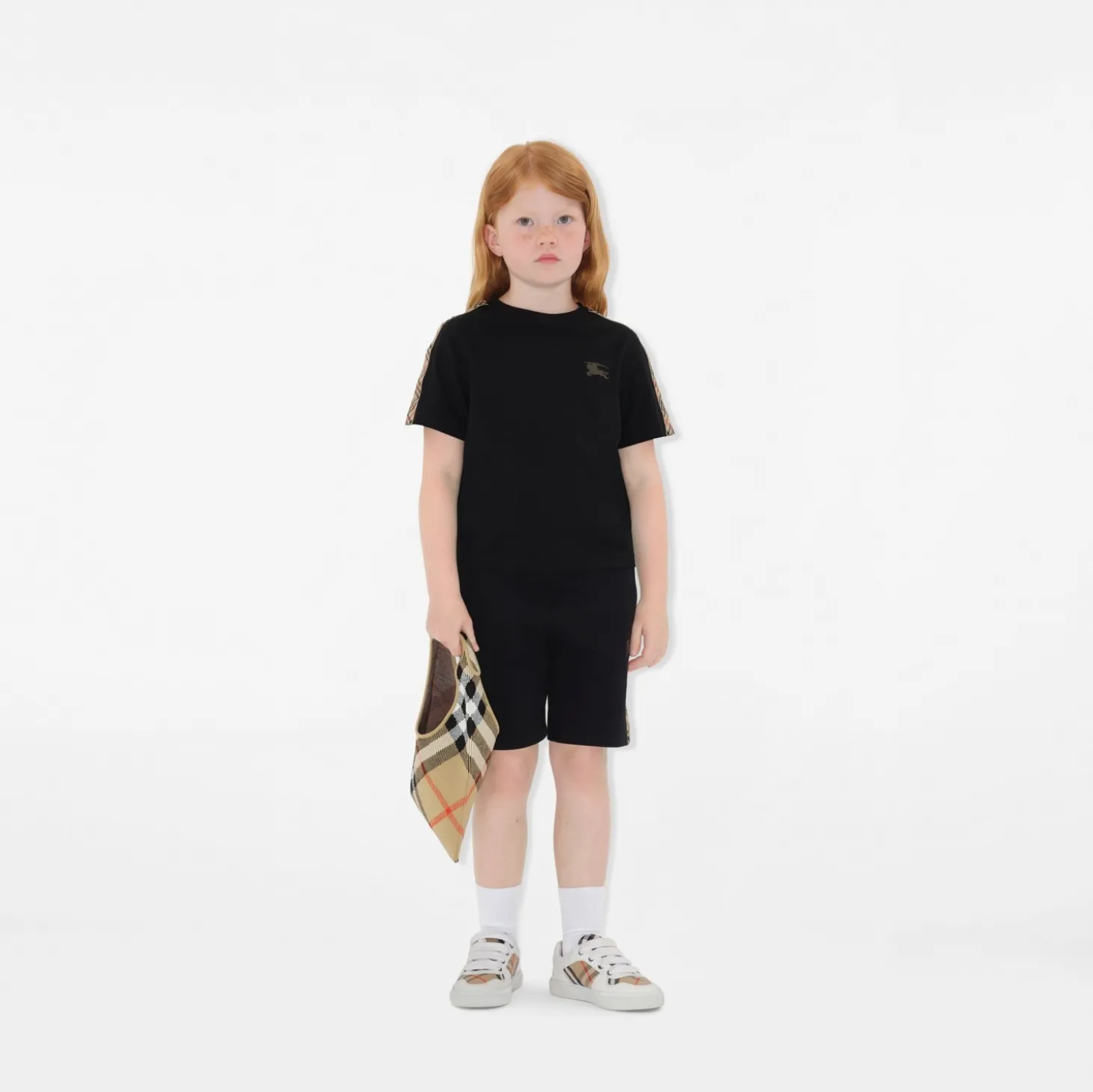 Check Trim Cotton T-shirt