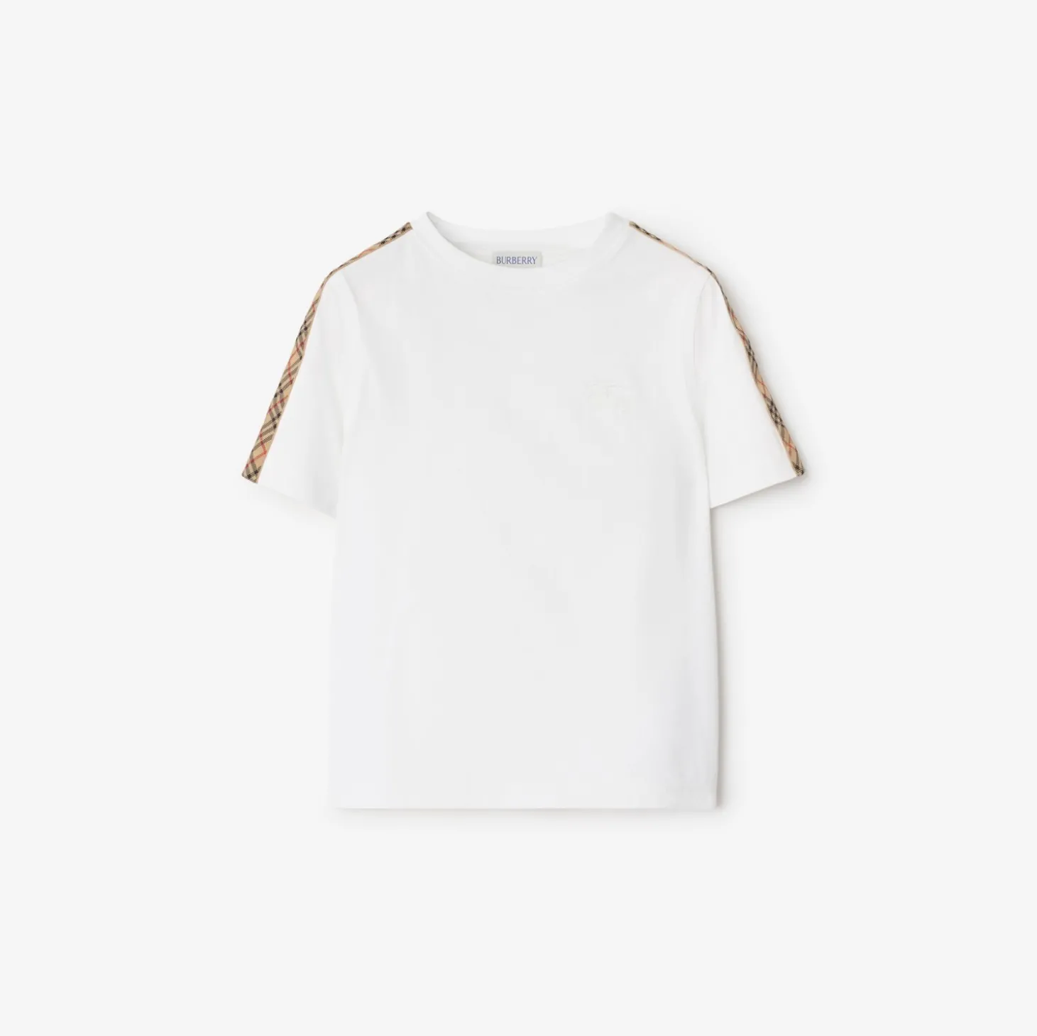 Check Trim Cotton T-shirt