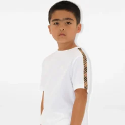 Check Trim Cotton T-shirt
