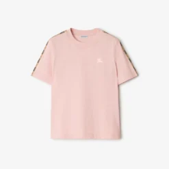 Check Trim Cotton T-shirt