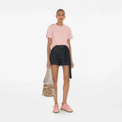 Check Trim Cotton T-shirt