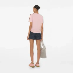 Check Trim Cotton T-shirt
