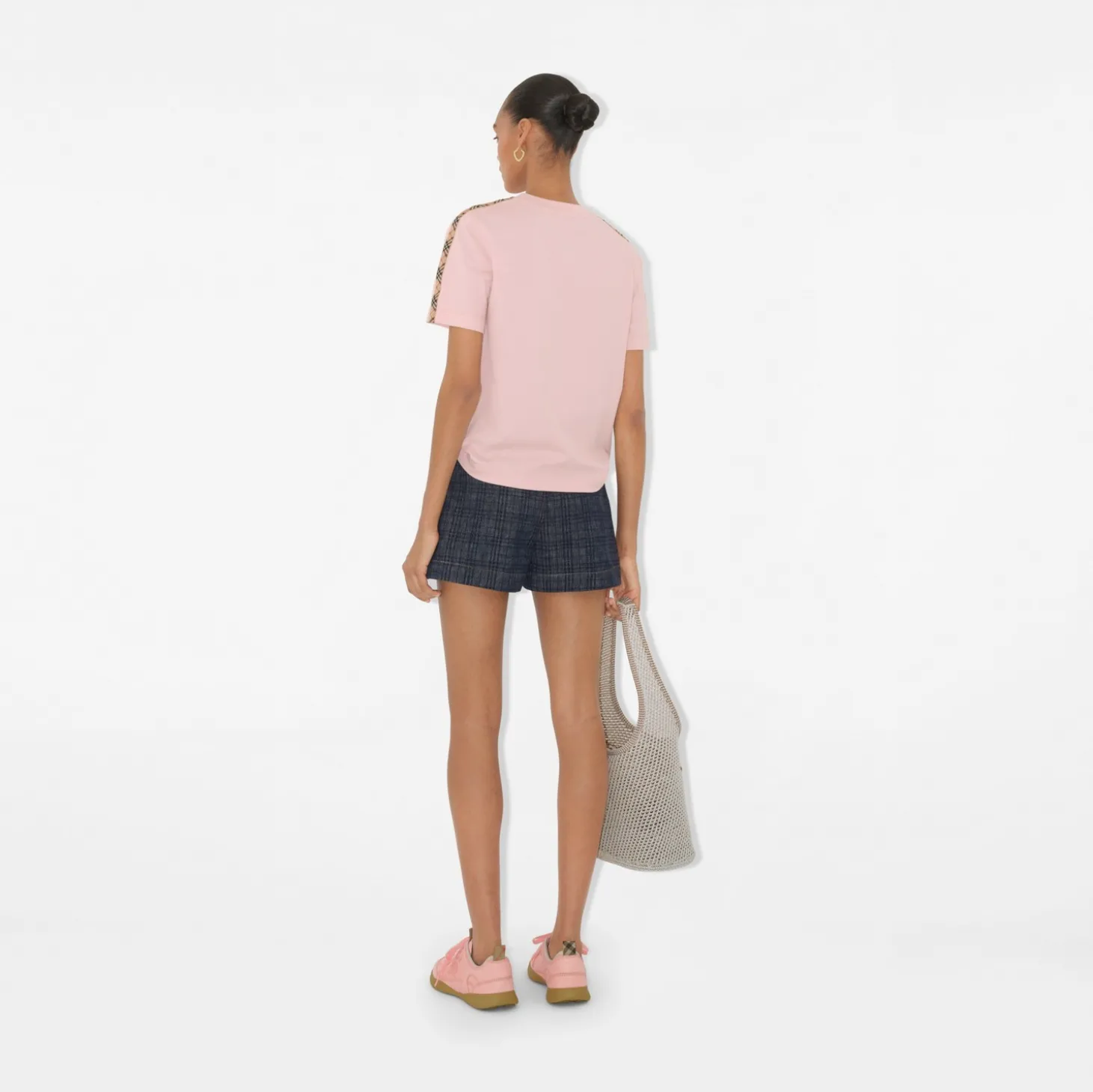Check Trim Cotton T-shirt
