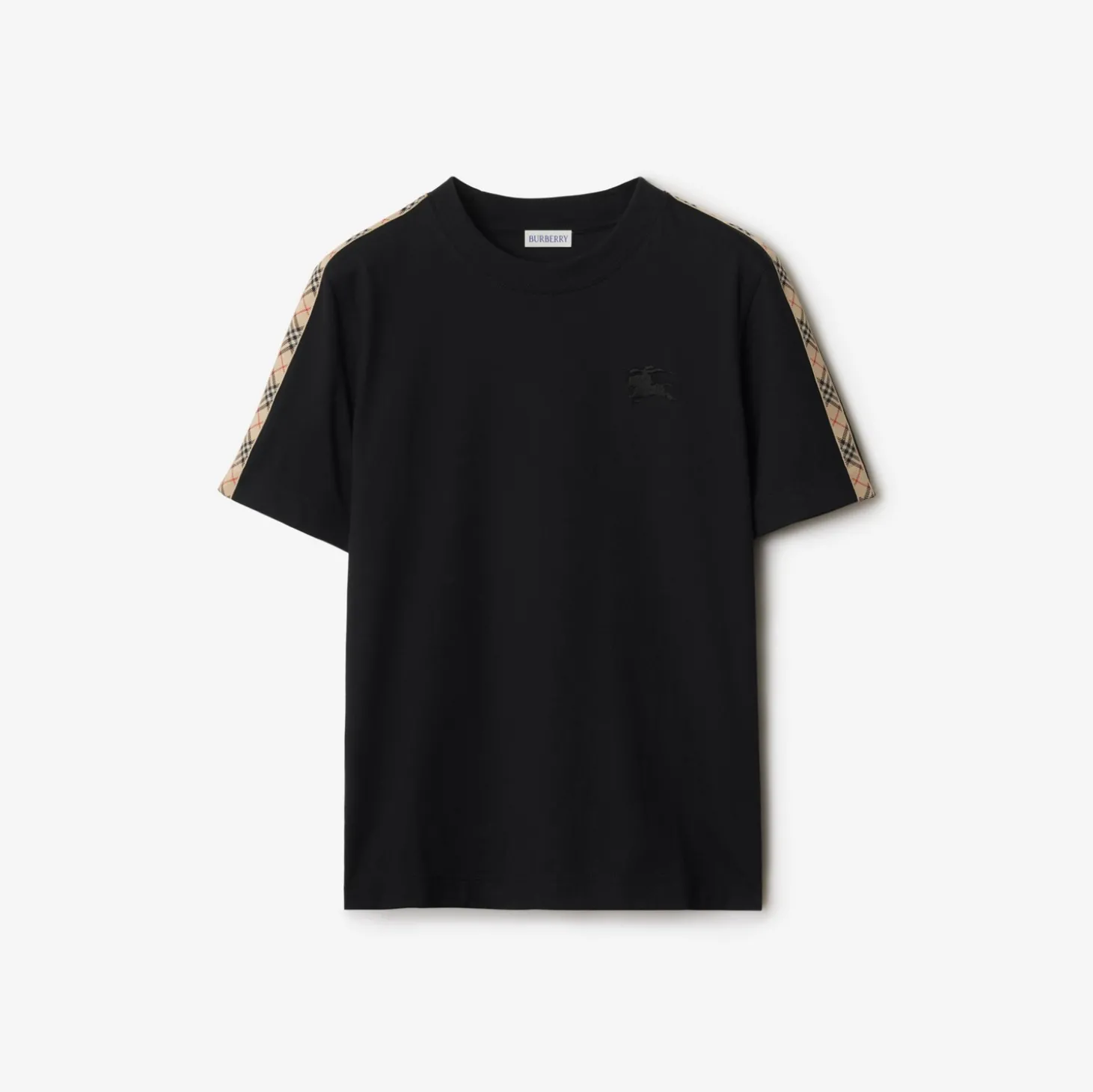 Check Trim Cotton T-shirt