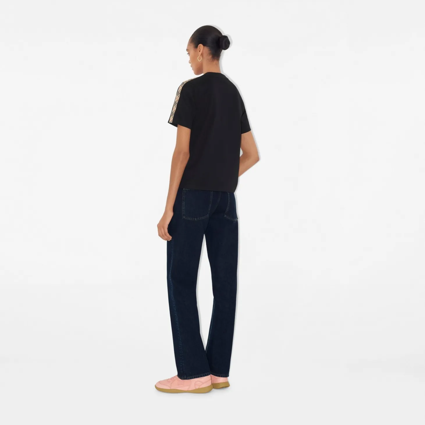 Check Trim Cotton T-shirt