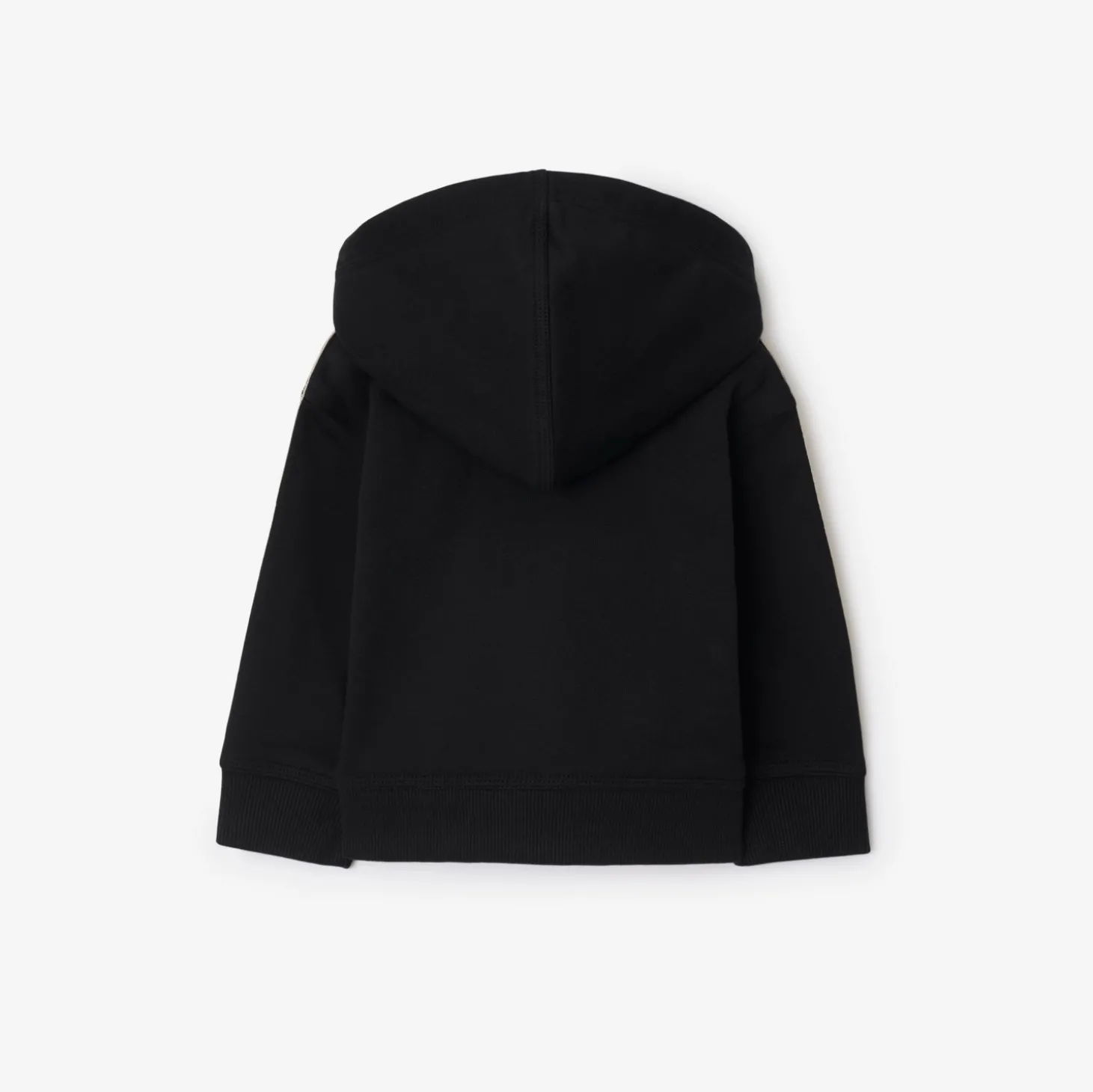 Check Trim Cotton Zip Hoodie