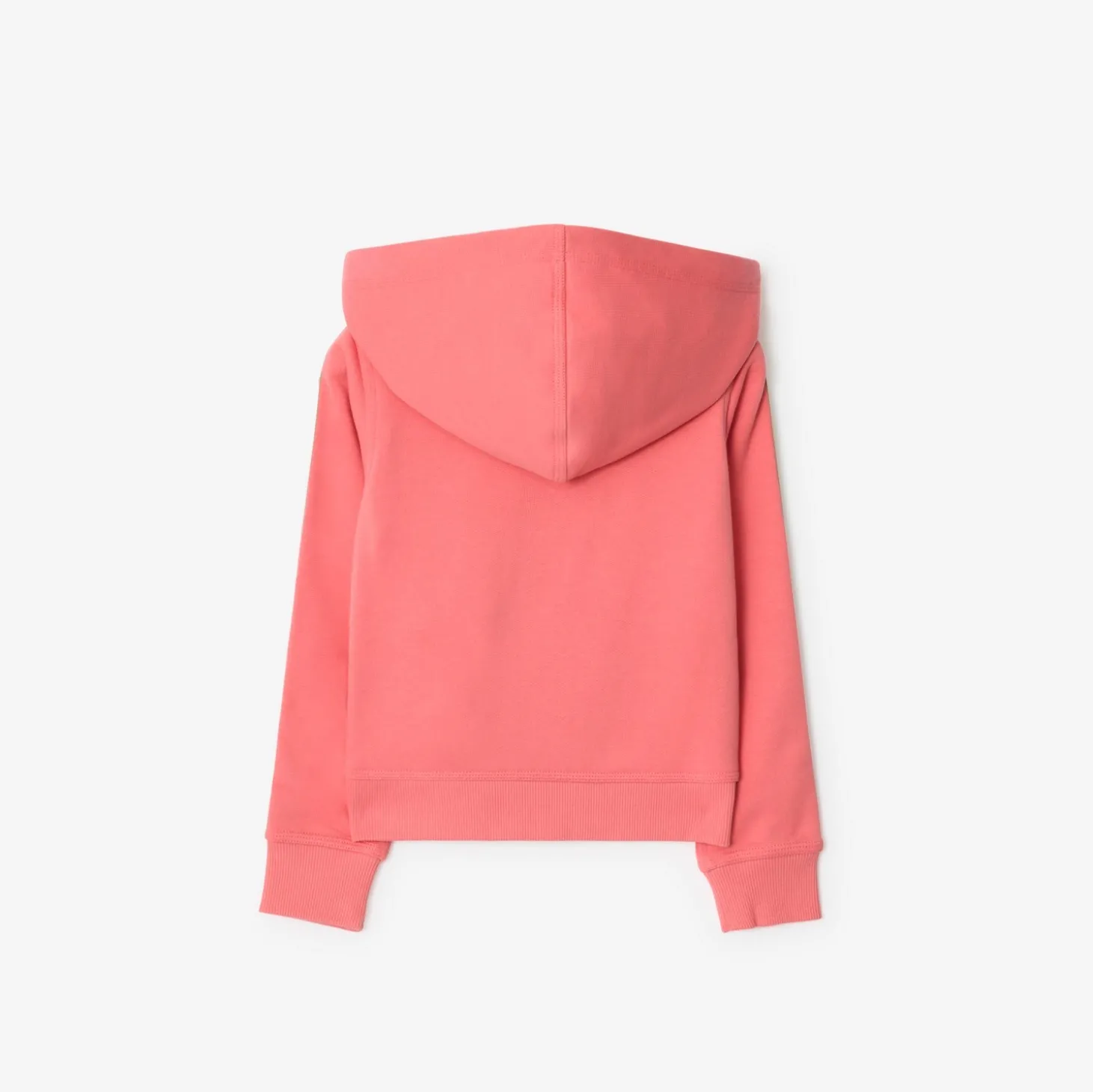 Check Trim Cotton Zip Hoodie