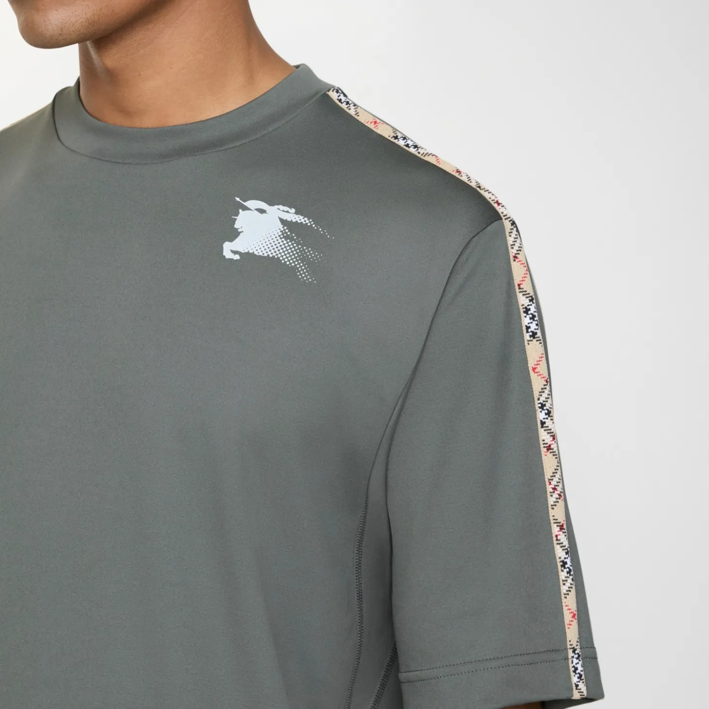 Check Trim Jersey T-shirt