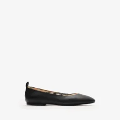 Check Trim Leather Robin Ballerinas