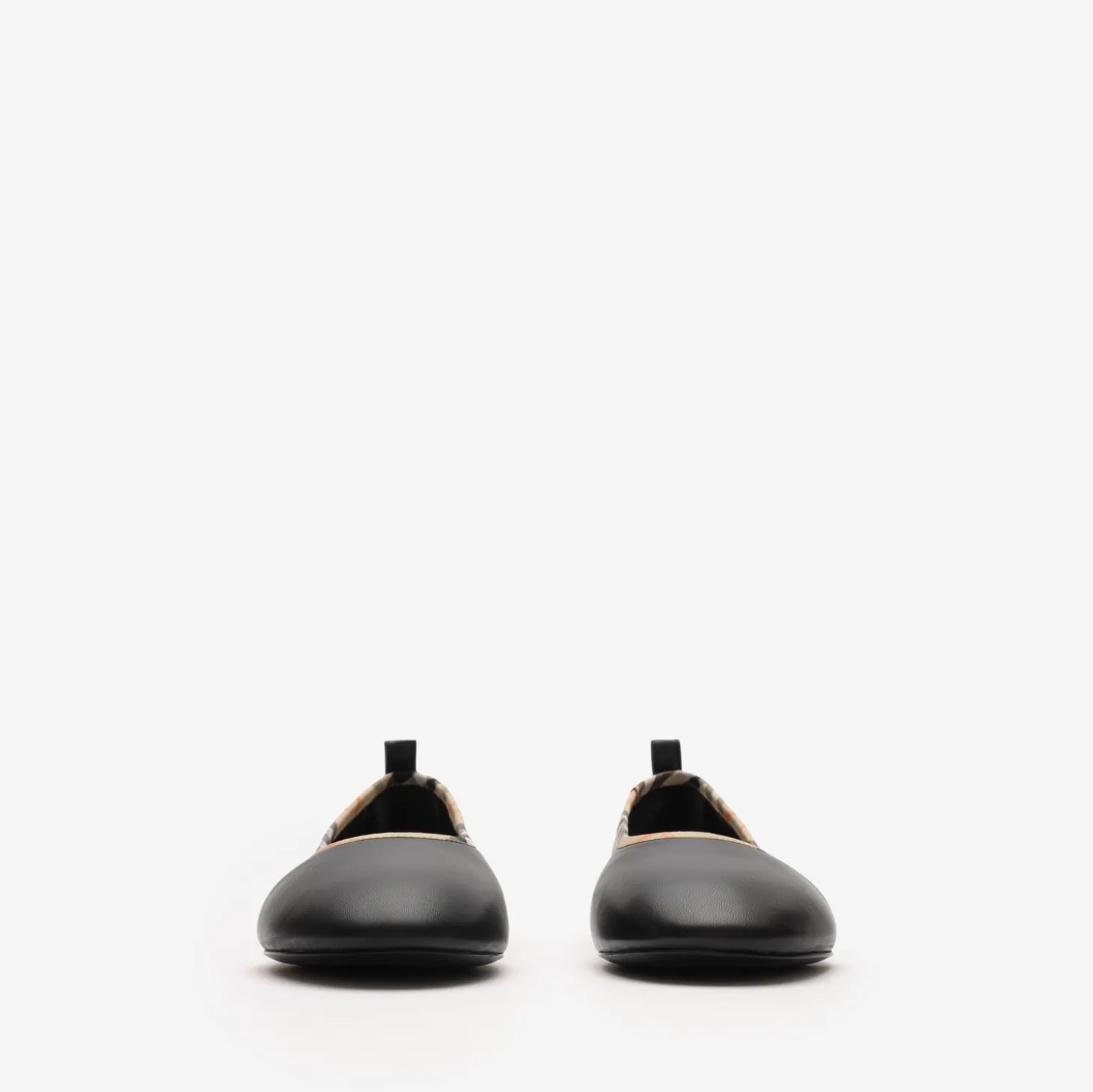 Check Trim Leather Robin Ballerinas