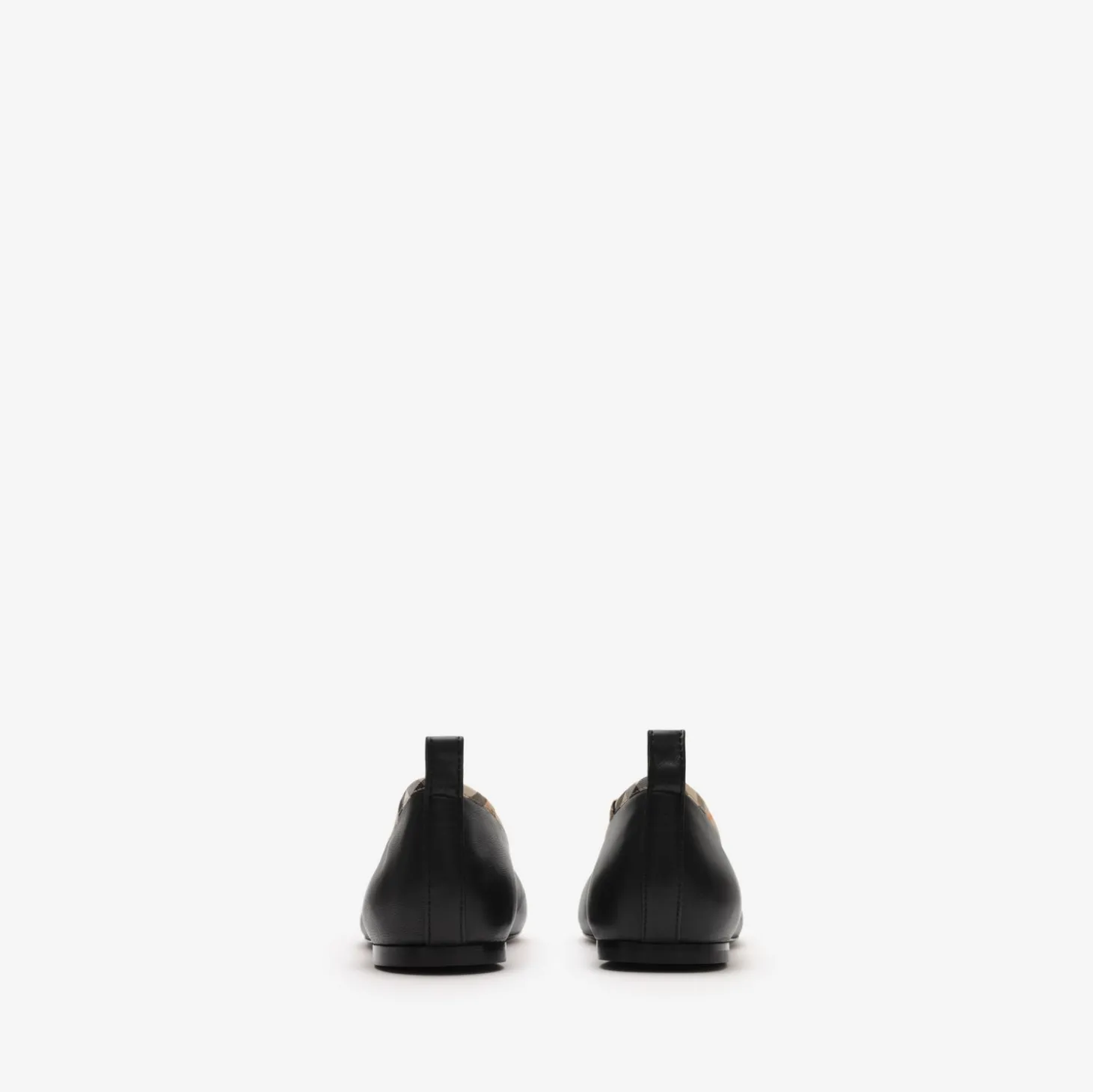 Check Trim Leather Robin Ballerinas