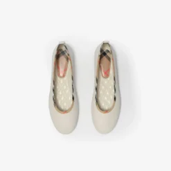 Check Trim Leather Robin Ballerinas