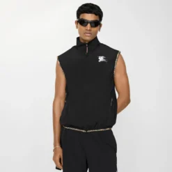 Check Trim Nylon Gilet